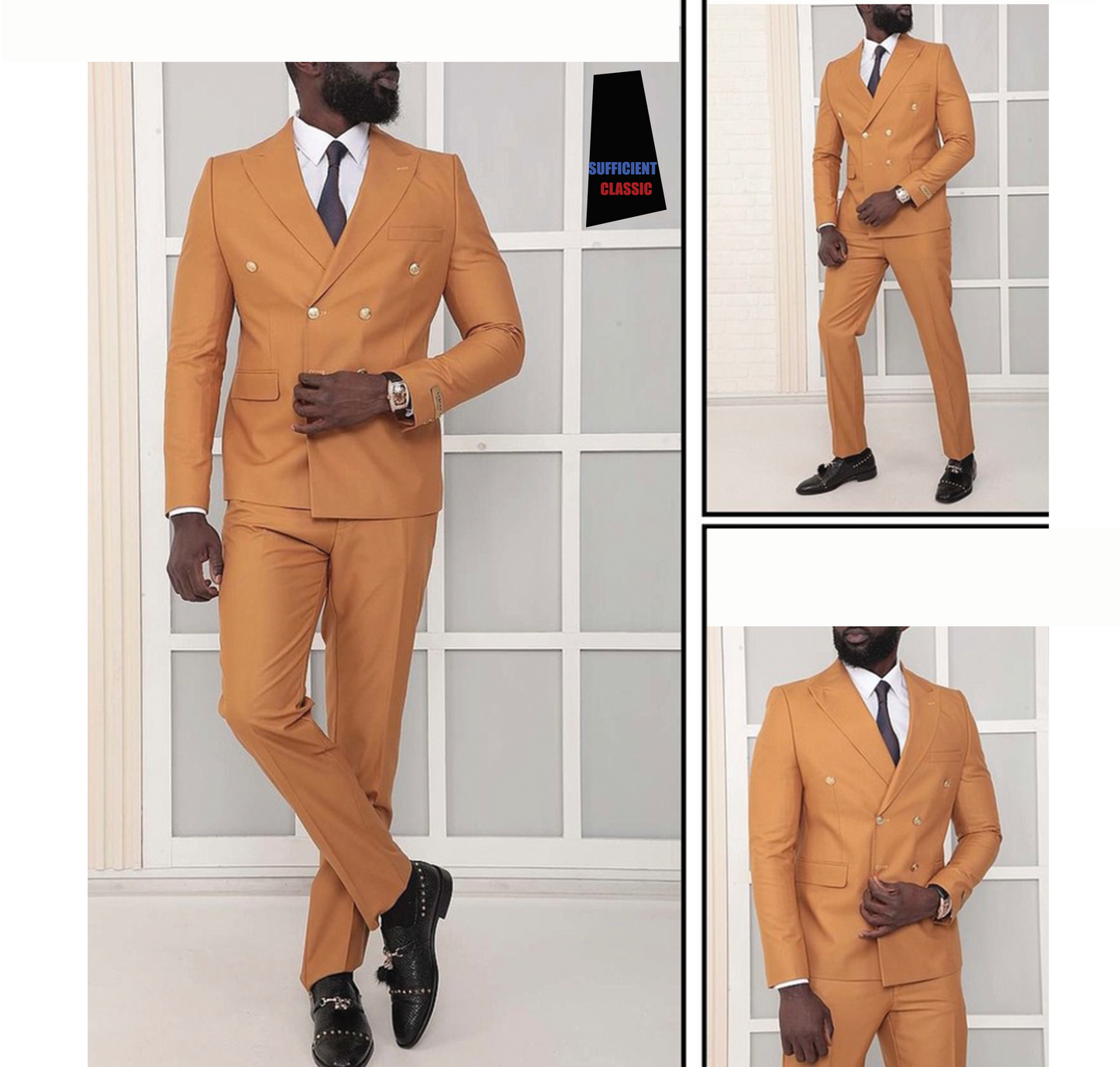 Classic Double Breasted Two Piece 2-Piece Slim Fit Cut Set