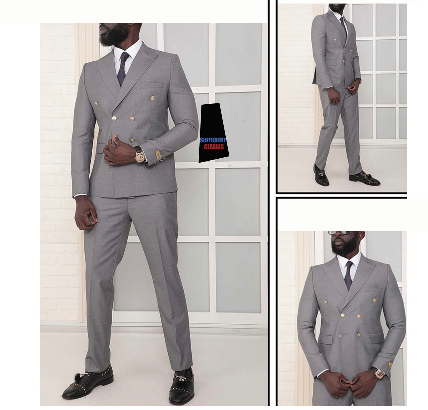 Classic Double Breasted Two Piece 2-Piece Slim Fit Cut Set