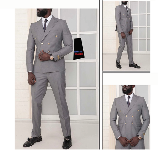 Classic Double Breasted Two Piece 2-Piece Slim Fit Cut Set